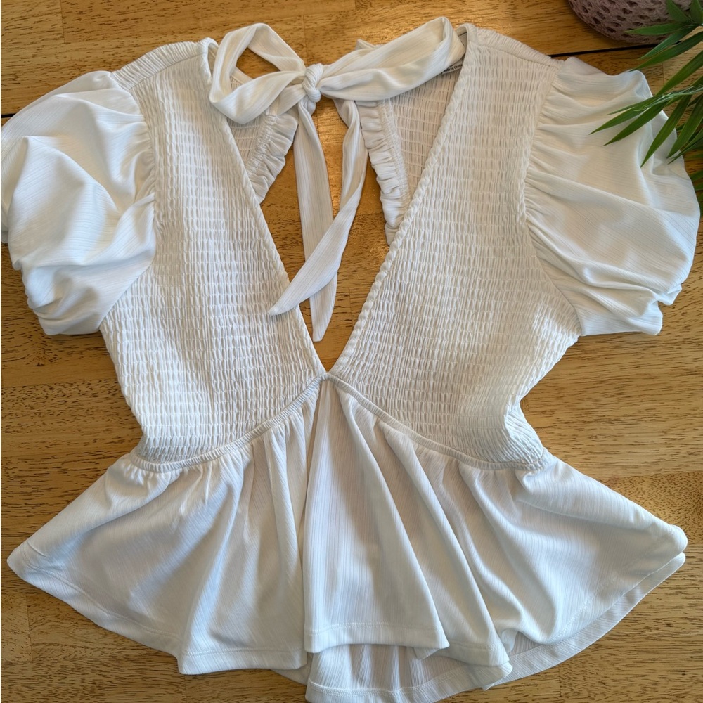 HYFVE White Puff Sleeve Blouse